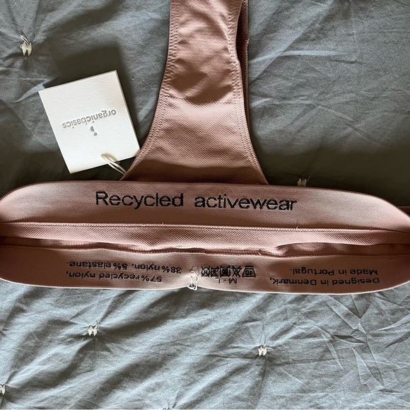 NWT Organic Basics RECYCLED NYLON  Active Thong Dusty Rose Size Medium - Picture 6 of 6